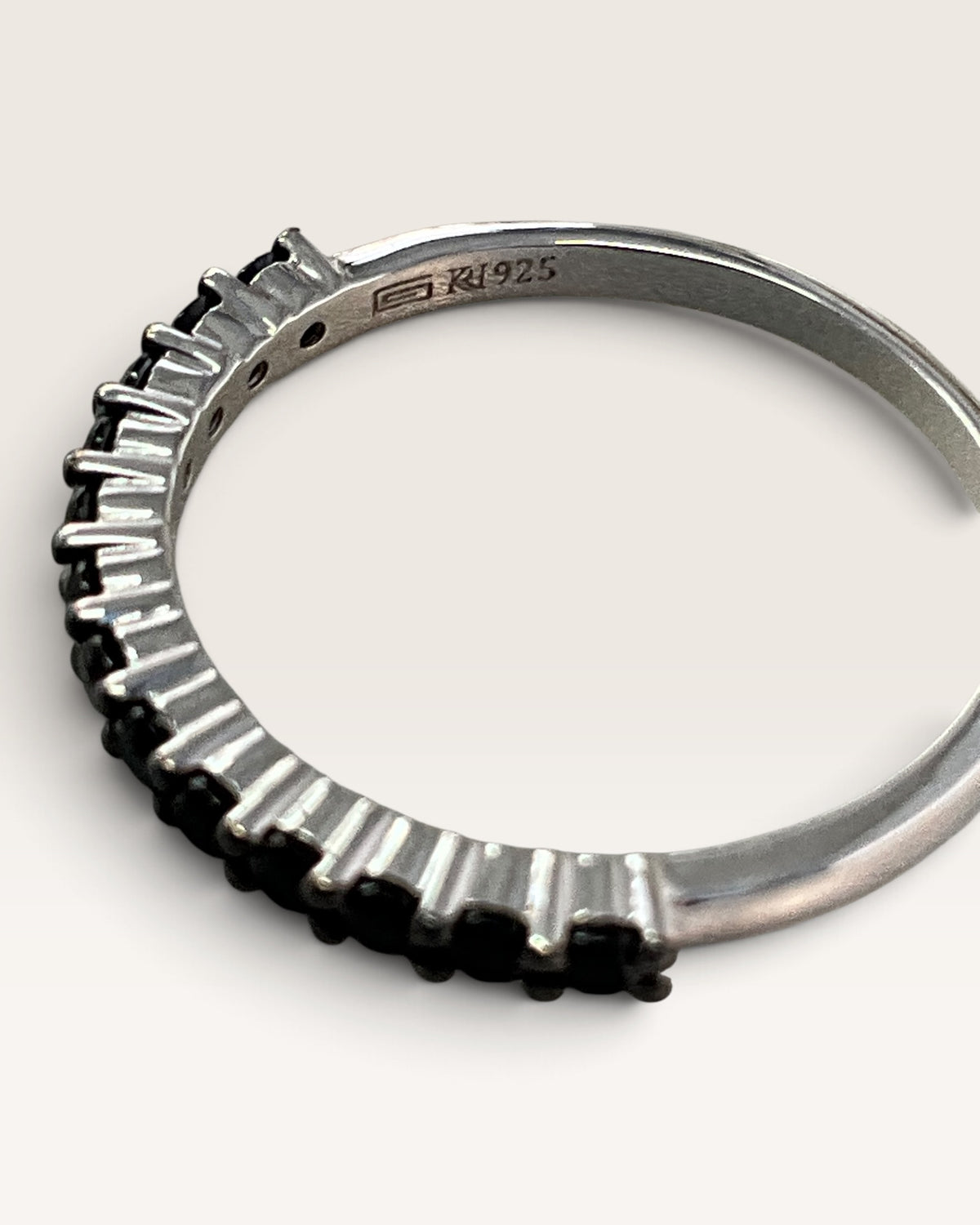 Sterling Silver Black Spinel Gemstone Ring