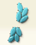 Vintage Crown Trifari Faux Turquoise Clip On Earrings - Pre-Loved