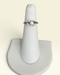 Sterling Silver Pearl & CZ Ring - Pre-Loved