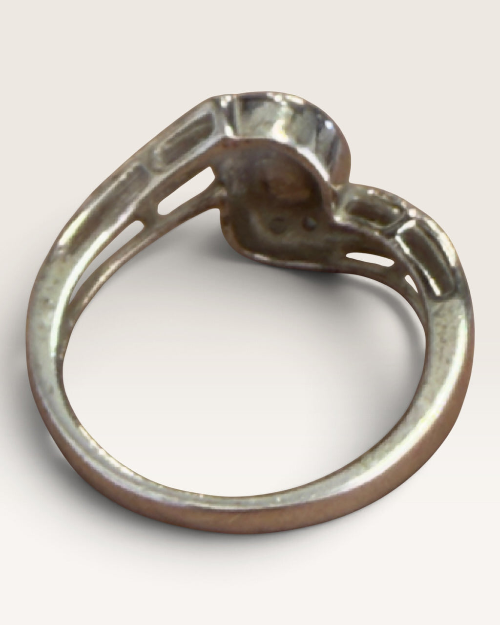 Nevada Silver Mine Sterling Silver Akoya Pearl Ring - Pre-Loved