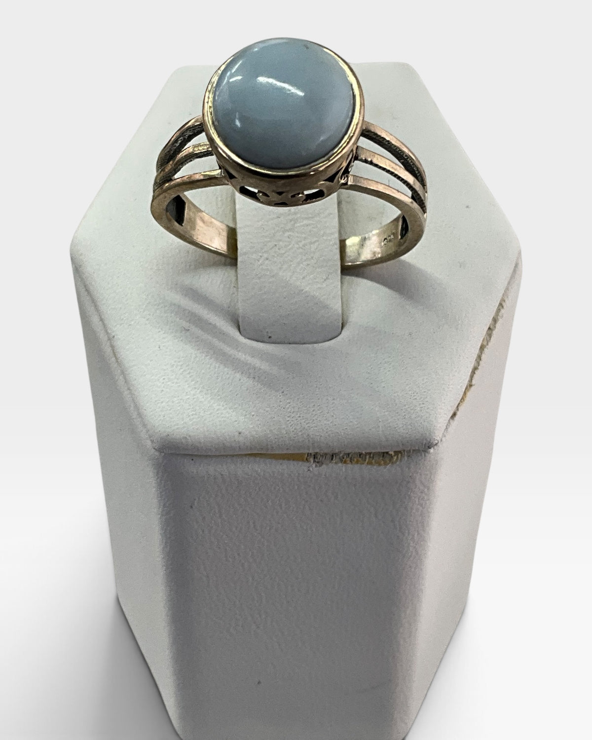 Sterling Silver Peruvian Opal Gemstone Ring - Pre-Loved