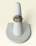 Ann King Green Amethyst Sterling Silver & 18k Gold Gemstone Ring - Pre-Loved