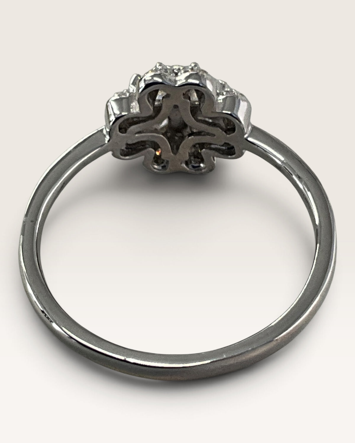 Sterling Silver Moissanite Clover/Flower Cluster Ring