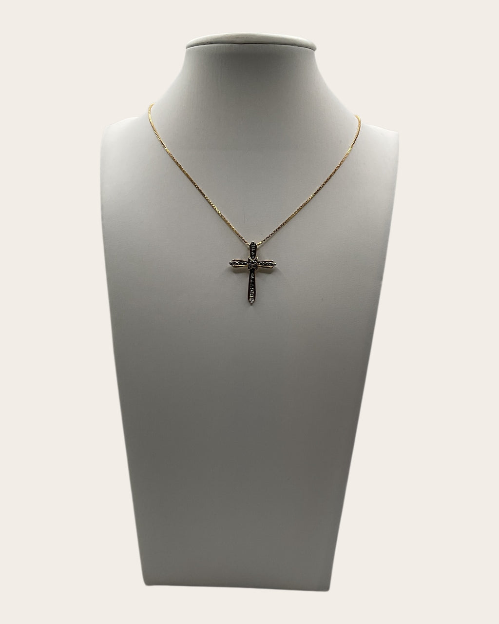 Bling Collection - Dainty Diamond Cross Necklace (Sterling)