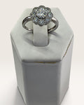 Sterling Silver Moissanite Cluster Ring