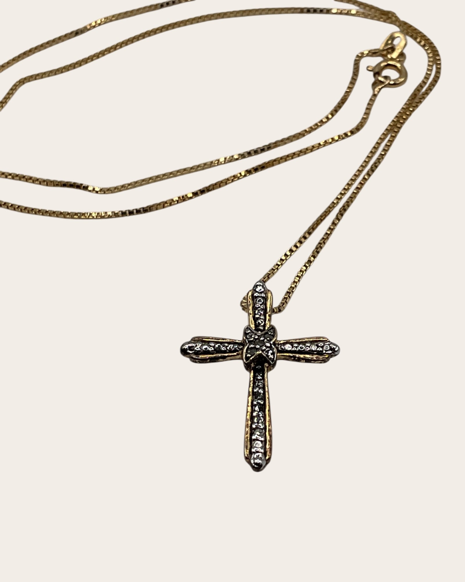 Bling Collection - Dainty Diamond Cross Necklace (Sterling)
