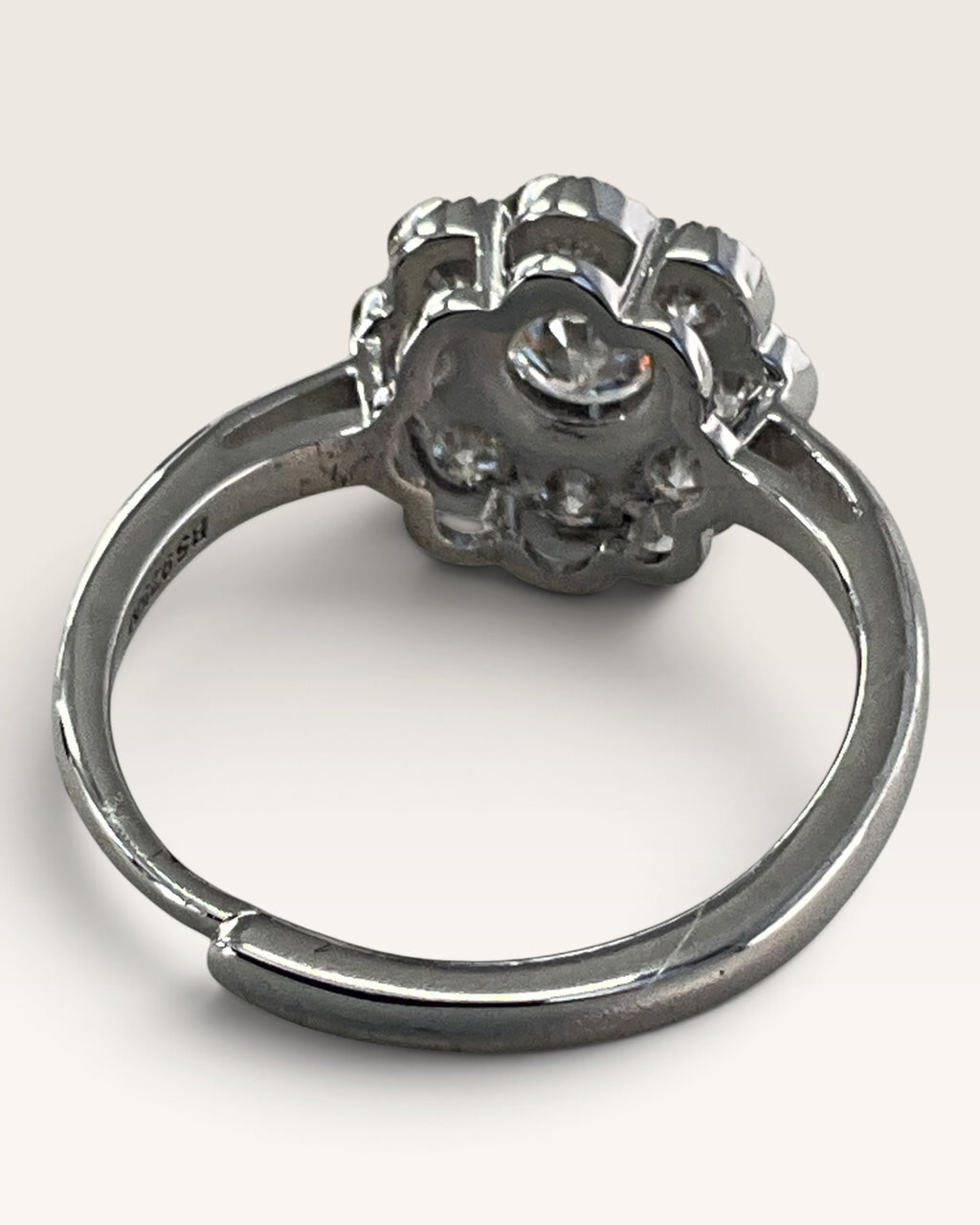 Sterling Silver Moissanite Cluster Ring