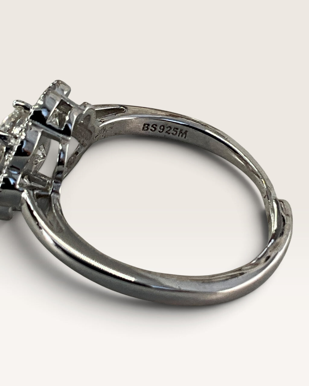 Sterling Silver Moissanite Cluster Ring