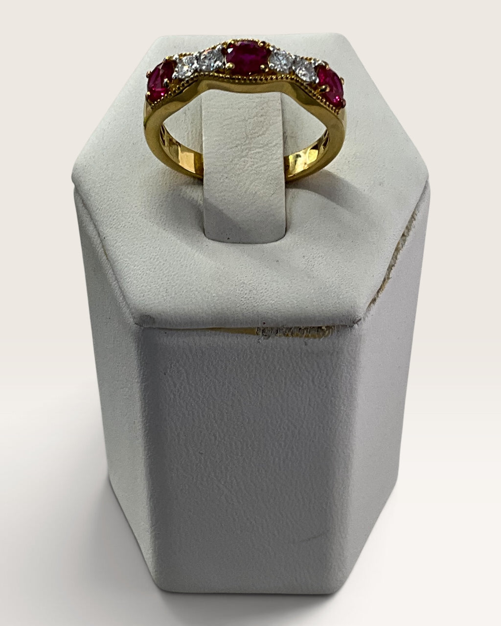Gold Vermeil over Sterling 925 Lab Diamonds & Rubies