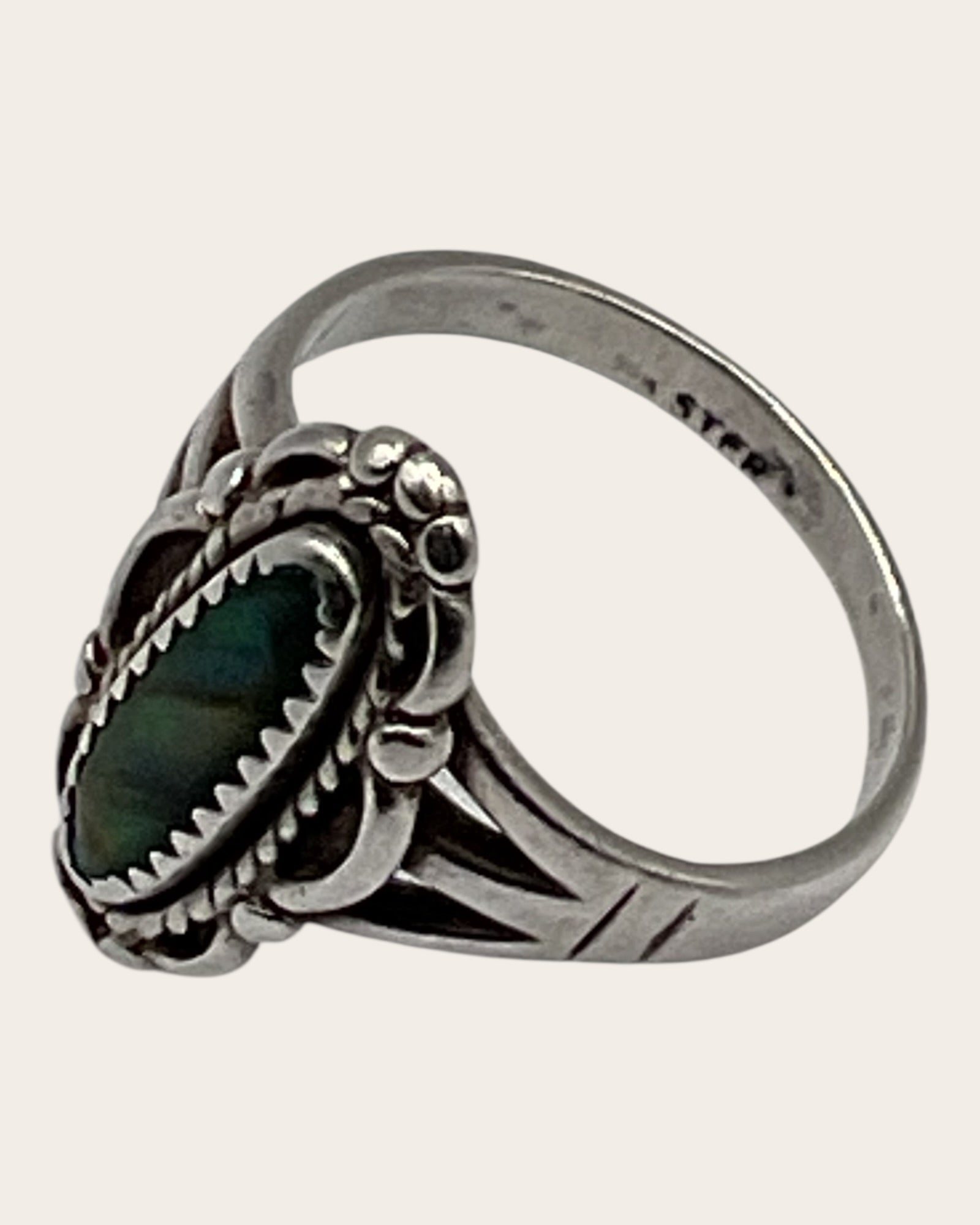 Bling Collection - Abalone Gemstone Ring (Sterling)