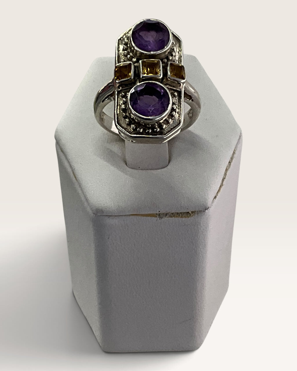 Nicky Butler Sterling Silver Amethyst & Citrine Gemstone Ring - Pre-Loved