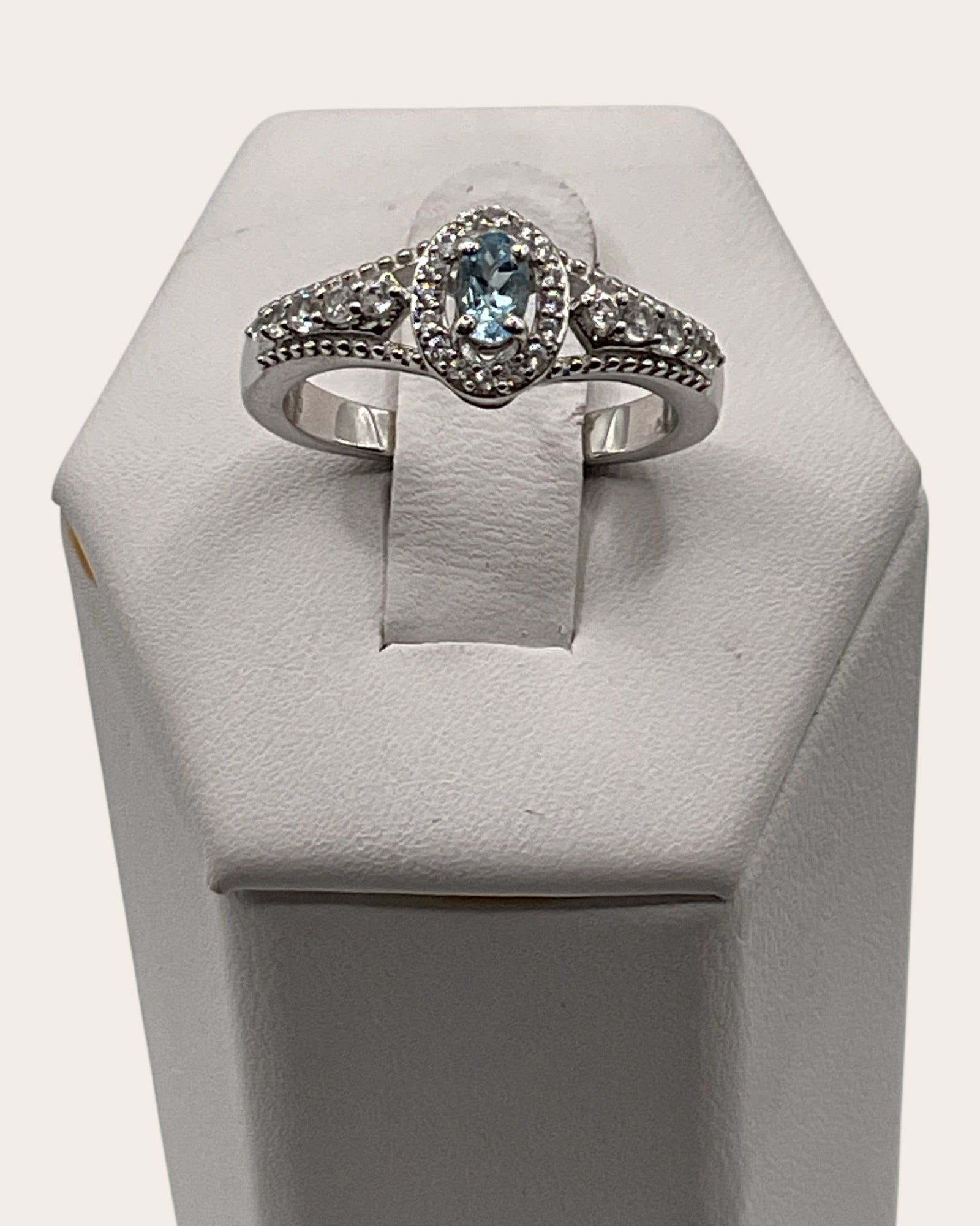 Bling Collection - Aquamarine Gemstone Ring (Sterling)