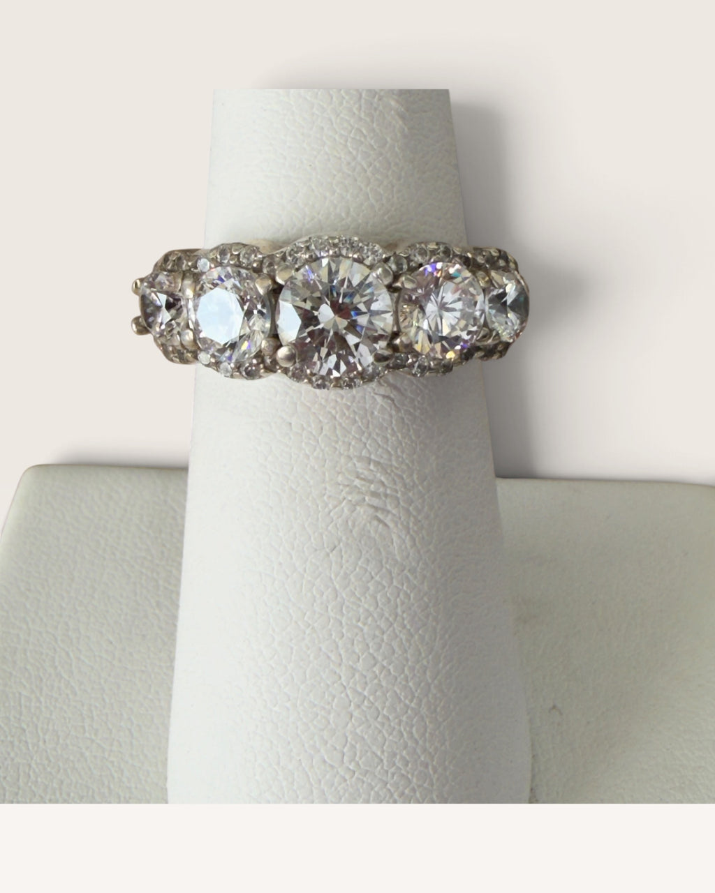 Sterling Silver 4 Stone Cubic Zirconia Ring - Pre-Loved