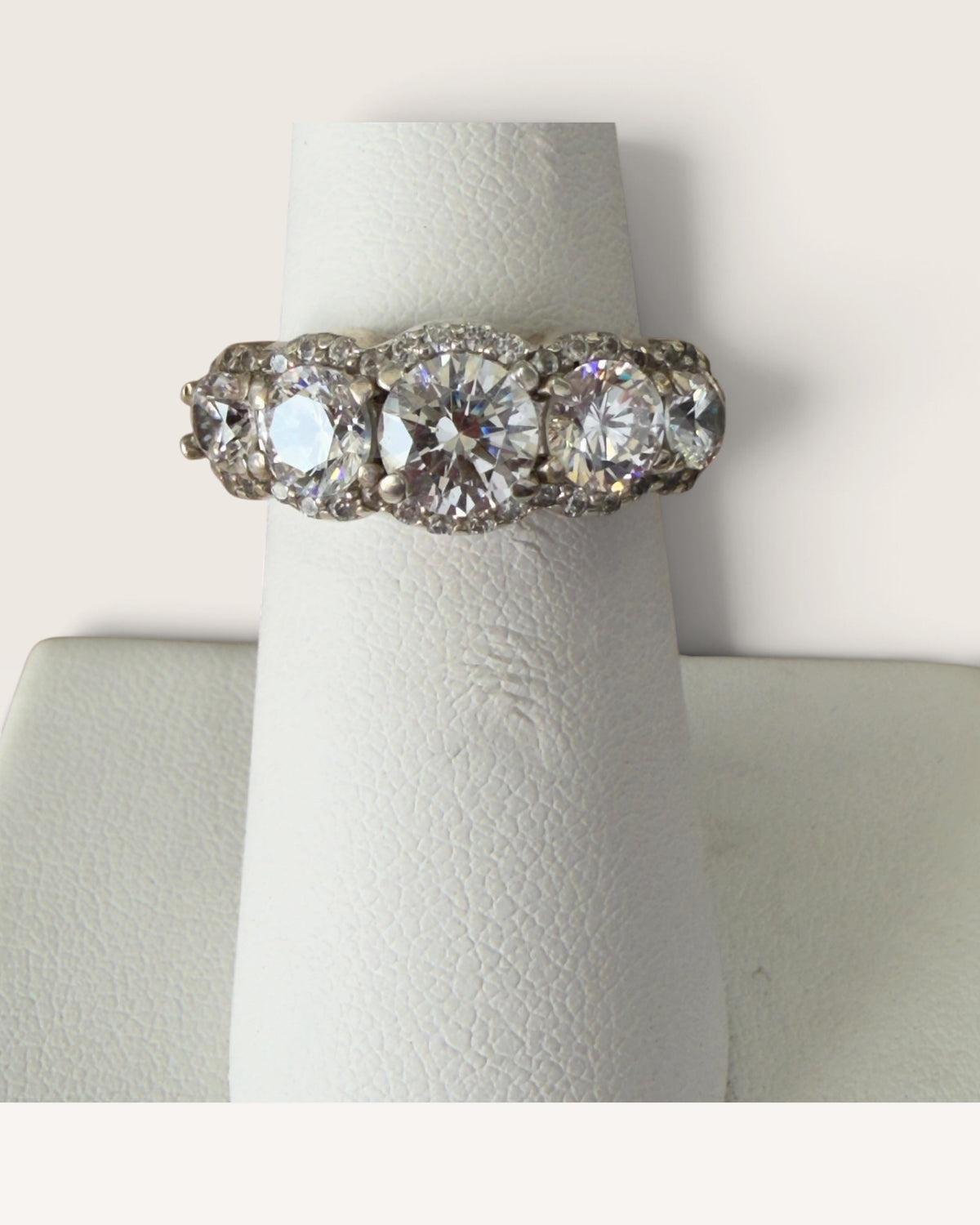Sterling Silver 4 Stone Cubic Zirconia Ring - Pre-Loved