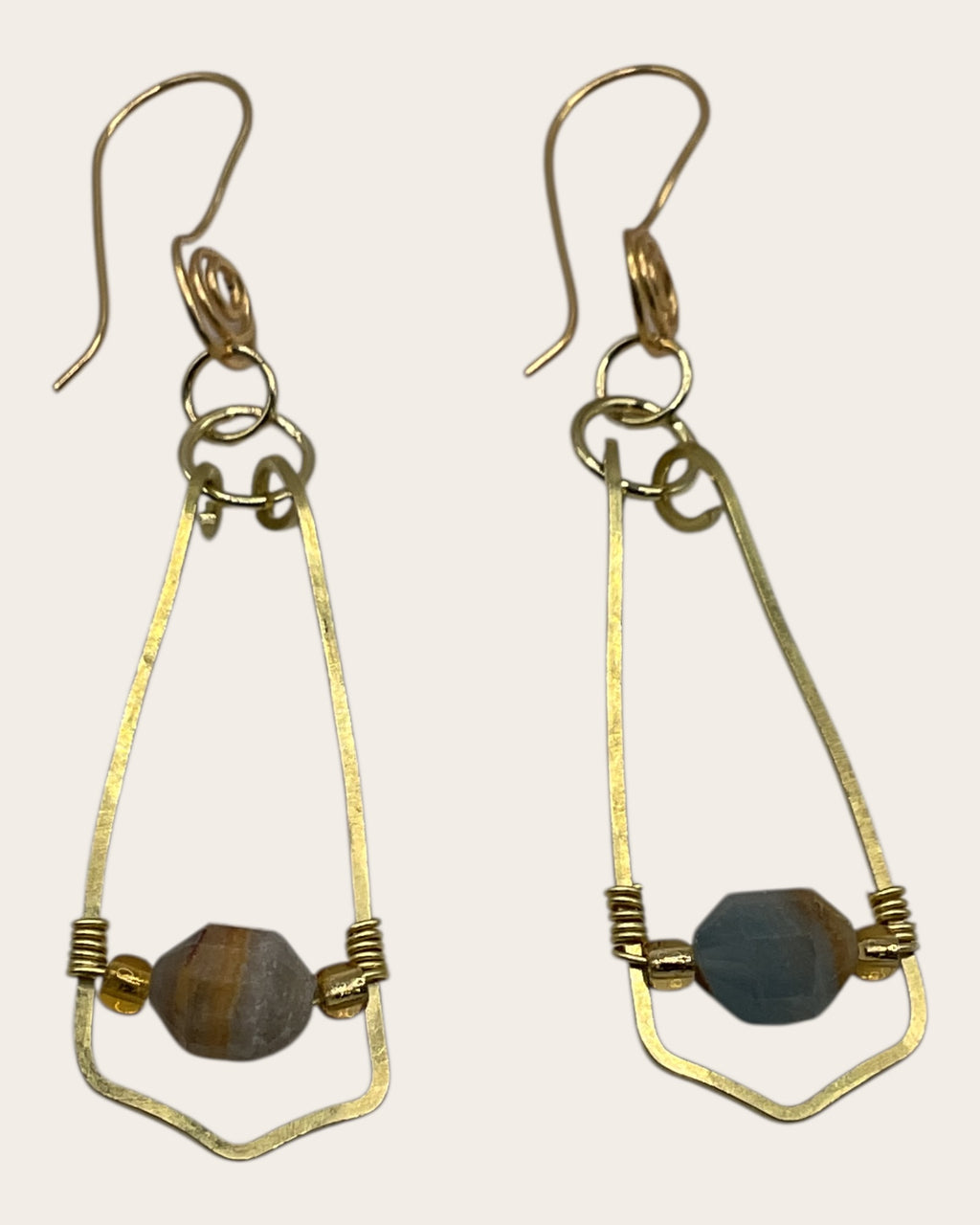 Aquamarine Calcite Designer Earrings