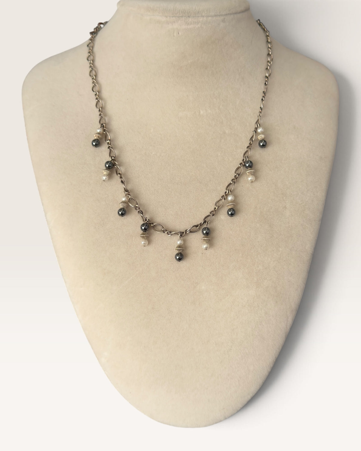 Vintage Sterling Silver 16” Pearl Dangle Necklace - Pre-Loved