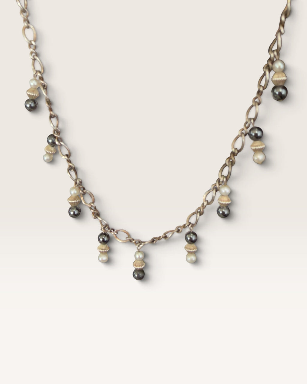 Vintage Sterling Silver 16” Pearl Dangle Necklace - Pre-Loved