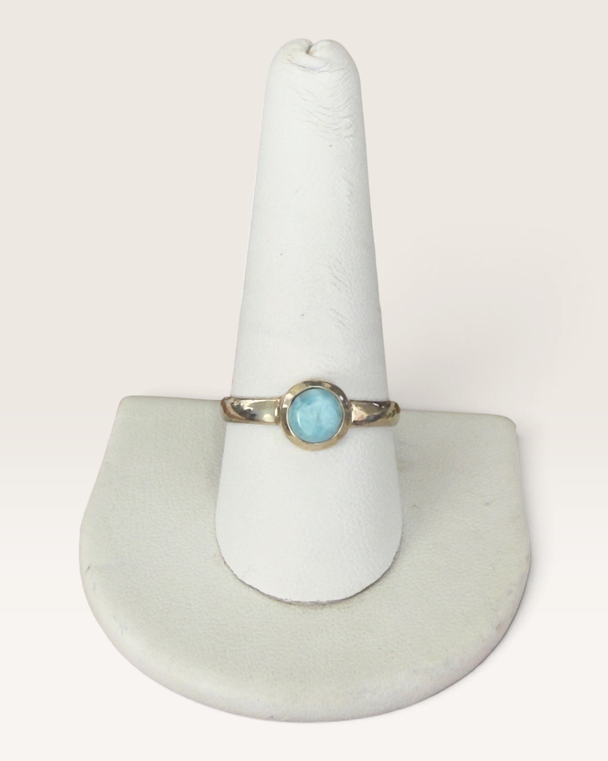 Sterling Silver Natural Larimar Gemstone Ring