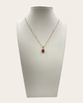 Bling Collection - Dainty Diamond & Garnet Necklace (Sterling)