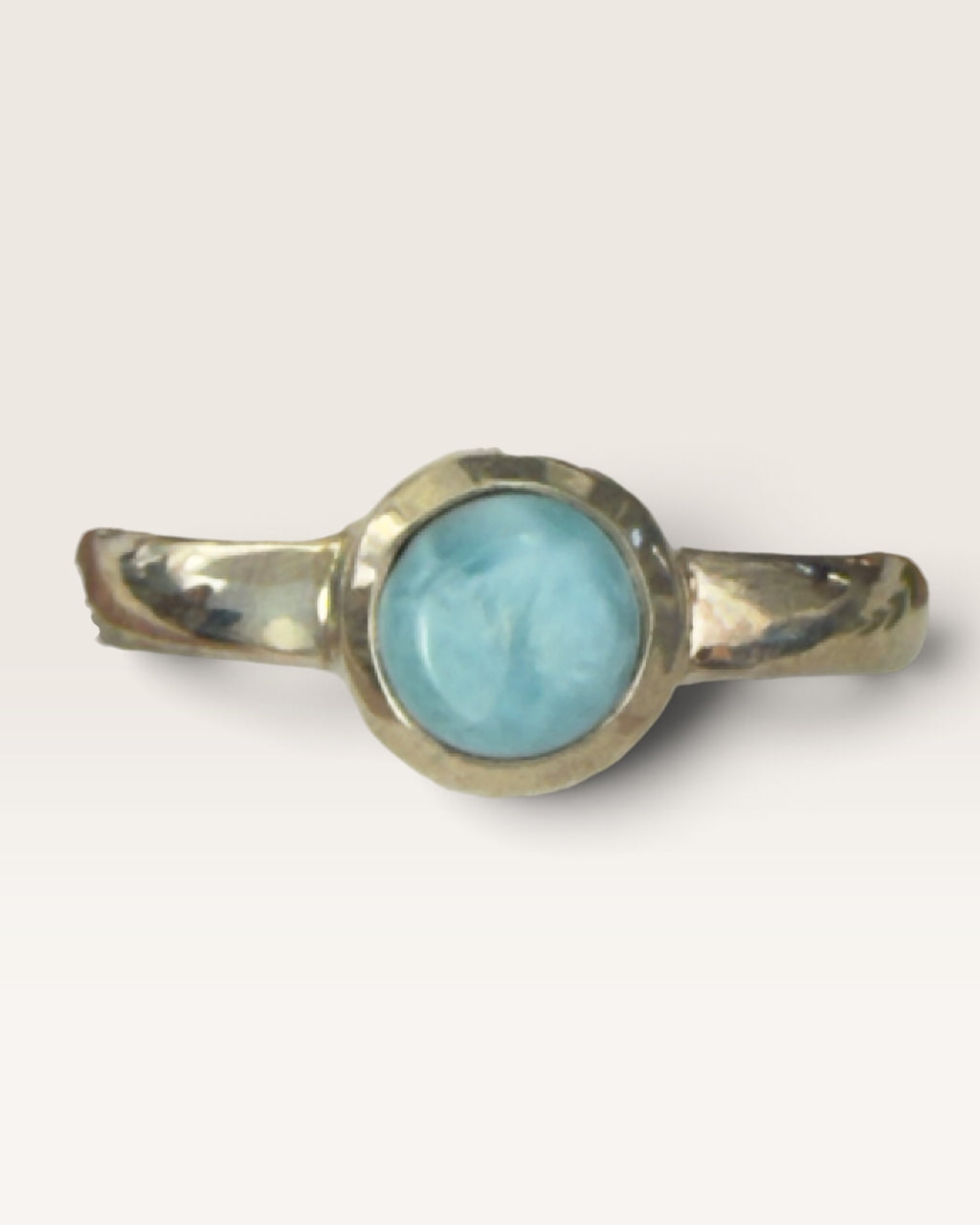 Sterling Silver Natural Larimar Gemstone Ring