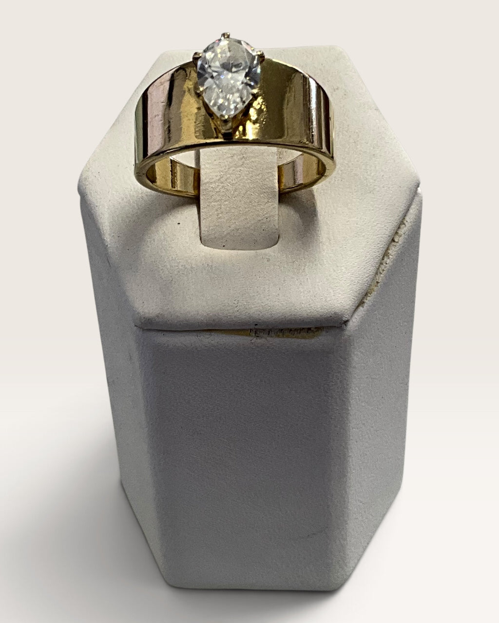Joseph Esposito (ESPO) Marquis Cut Cubic Zirconia 14K GE Ring - Pre-Loved