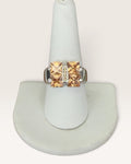 Camille Lucie Silver Tone Ring with Citrine Cubic Zirconia - Pre-Loved