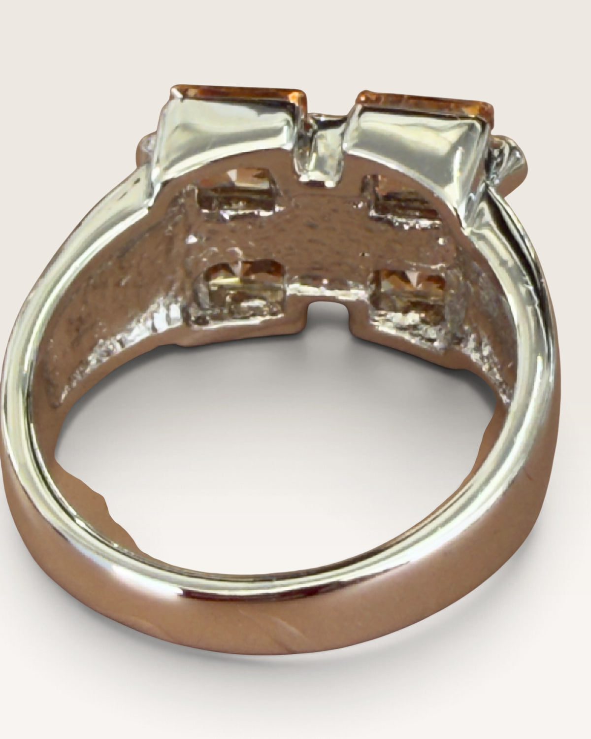 Camille Lucie Silver Tone Ring with Citrine Cubic Zirconia - Pre-Loved
