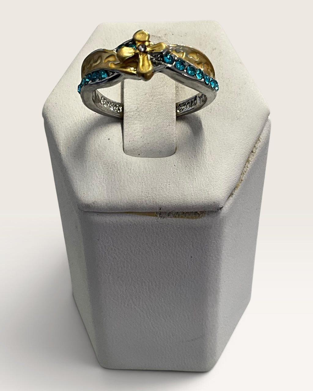 Handmade Zircon & Silver Mothers Ring - Pre-Loved