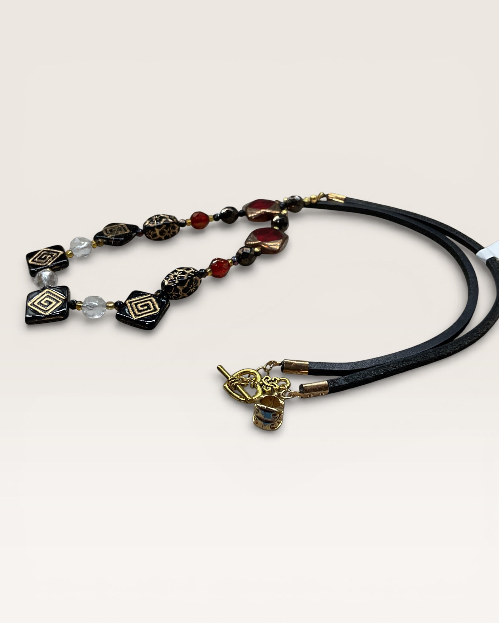 Red and Black Beaded Necklace