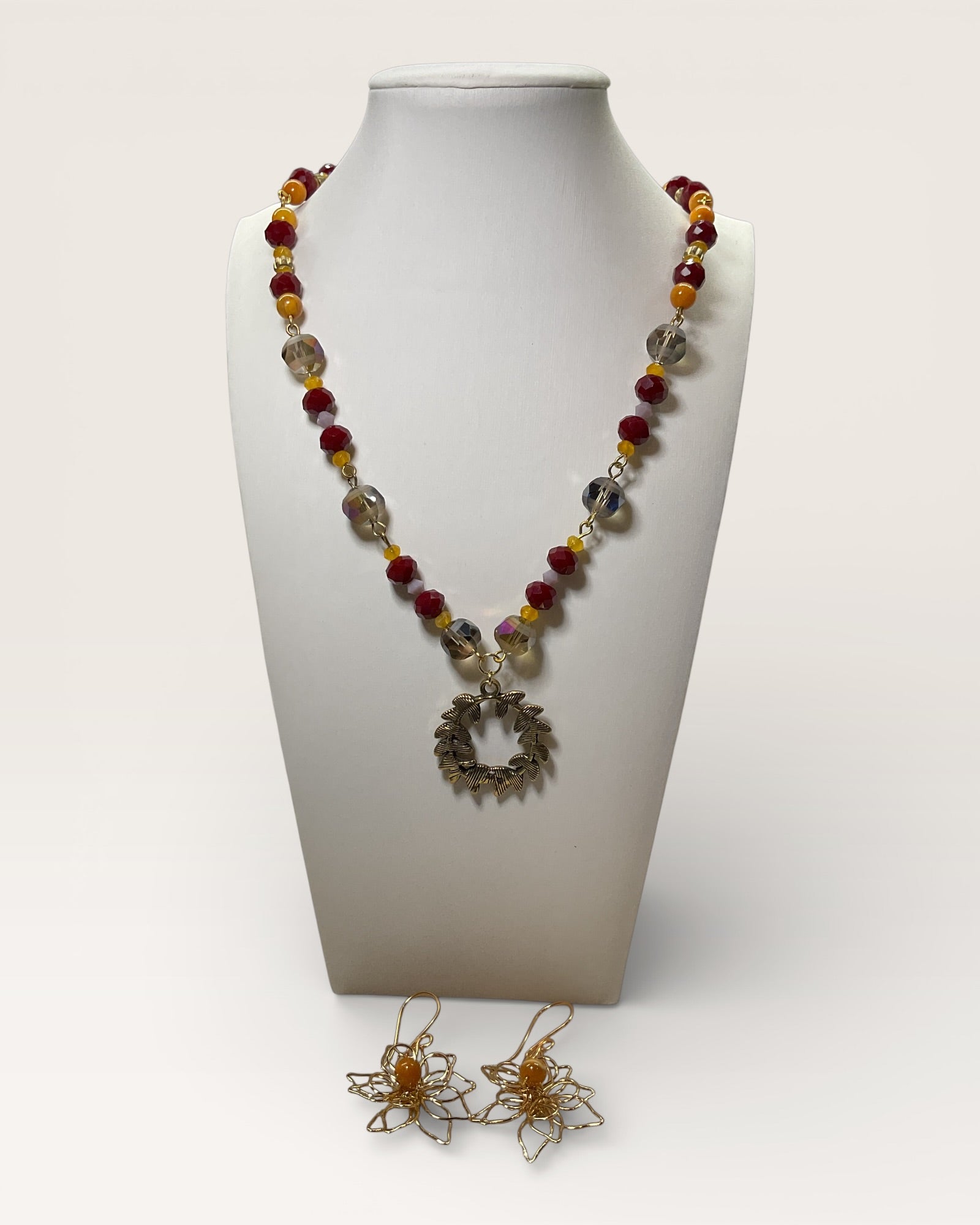 2-Piece Mookite & Garnet Jewelry Set