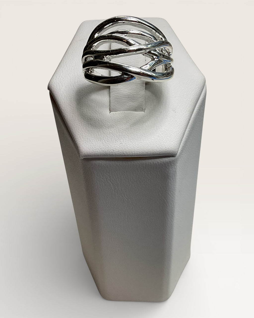 Abstract Designed Stainless Steel Ring - Estate Sale (Great Condition)