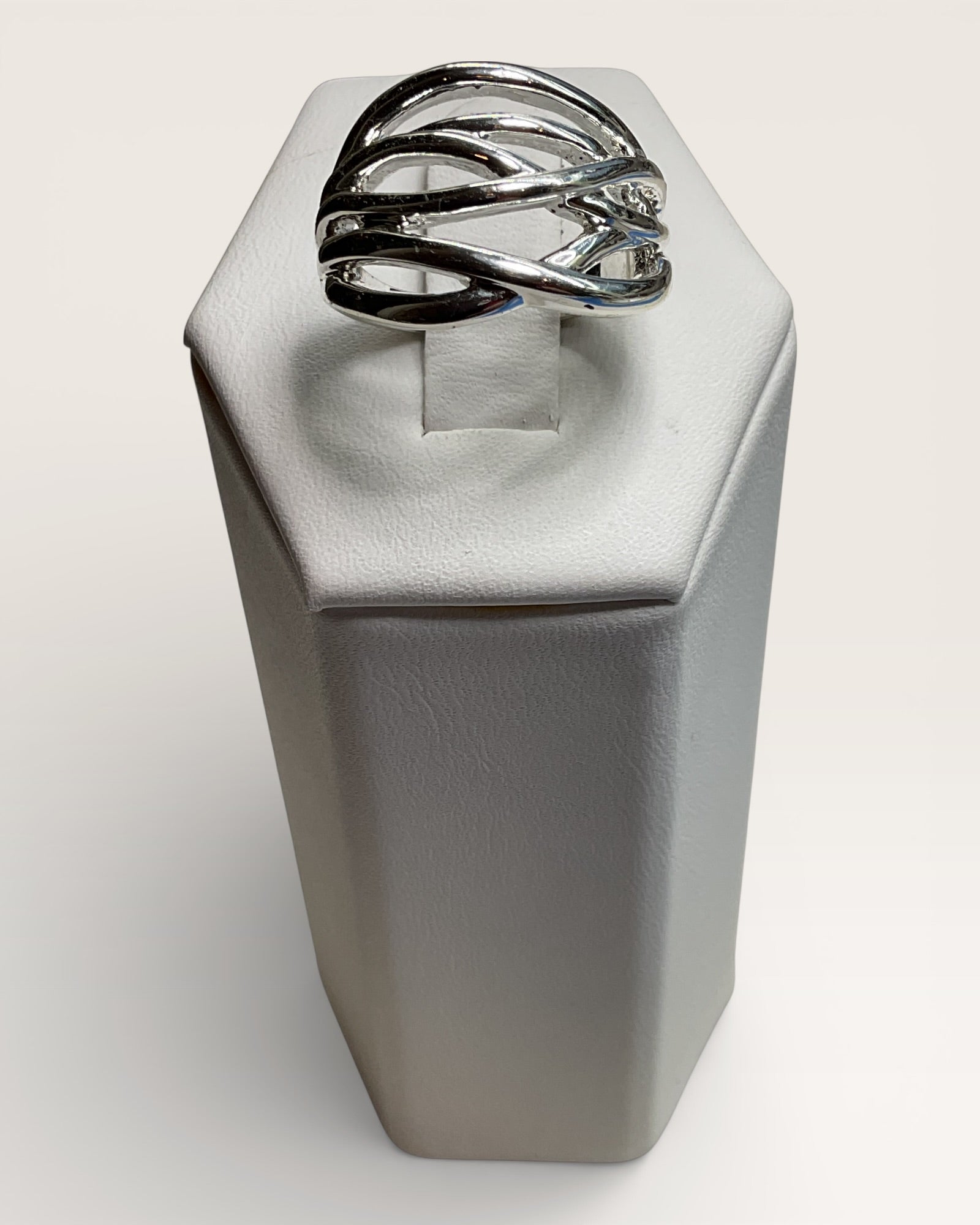 Abstract Designed Stainless Steel Ring - Estate Sale (Great Condition)