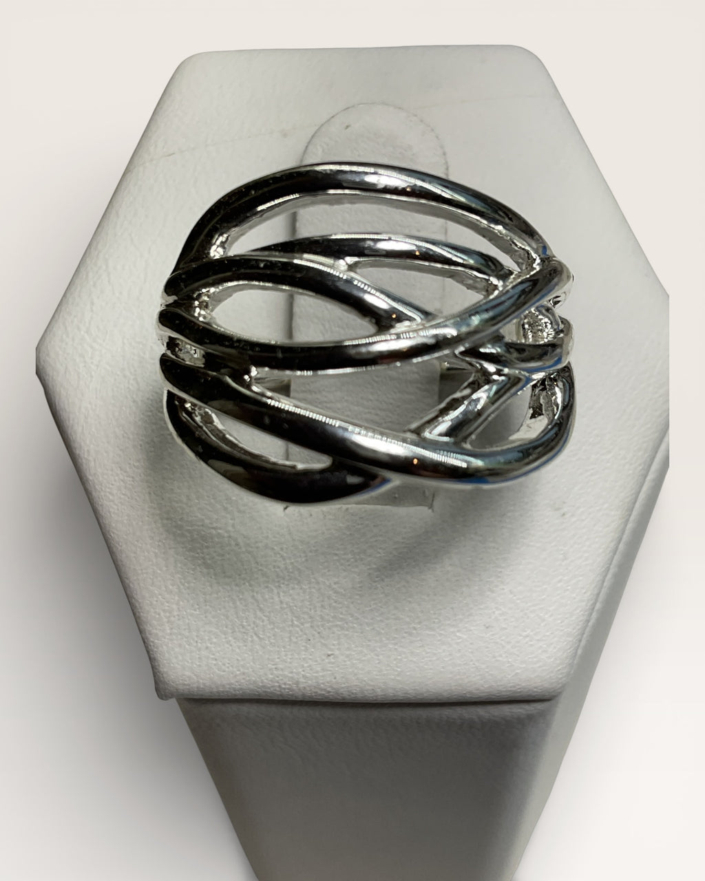 Abstract Designed Stainless Steel Ring - Estate Sale (Great Condition)