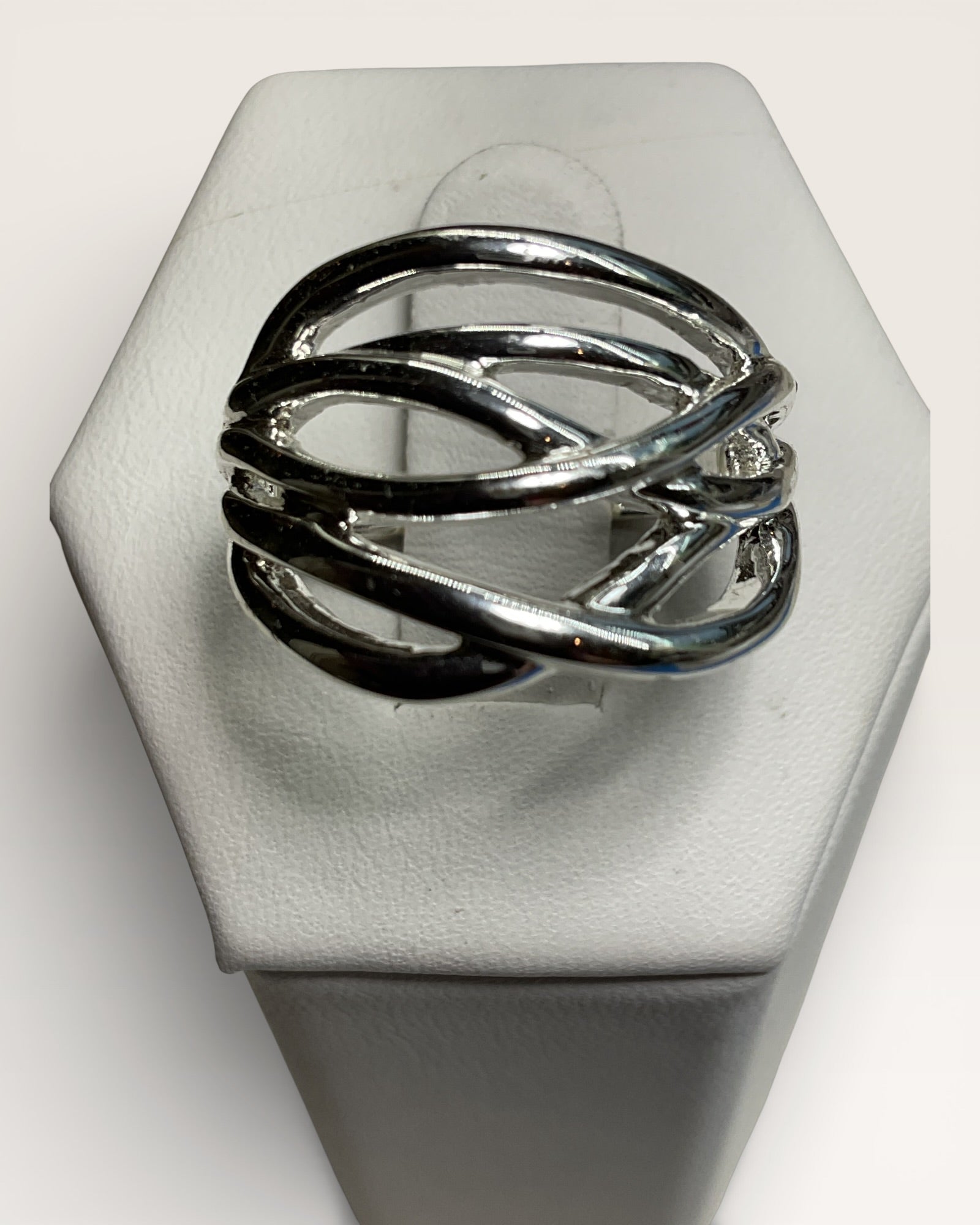 Abstract Designed Stainless Steel Ring - Estate Sale (Great Condition)