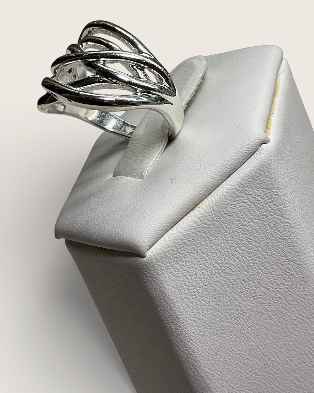 Abstract Designed Stainless Steel Ring - Estate Sale (Great Condition)