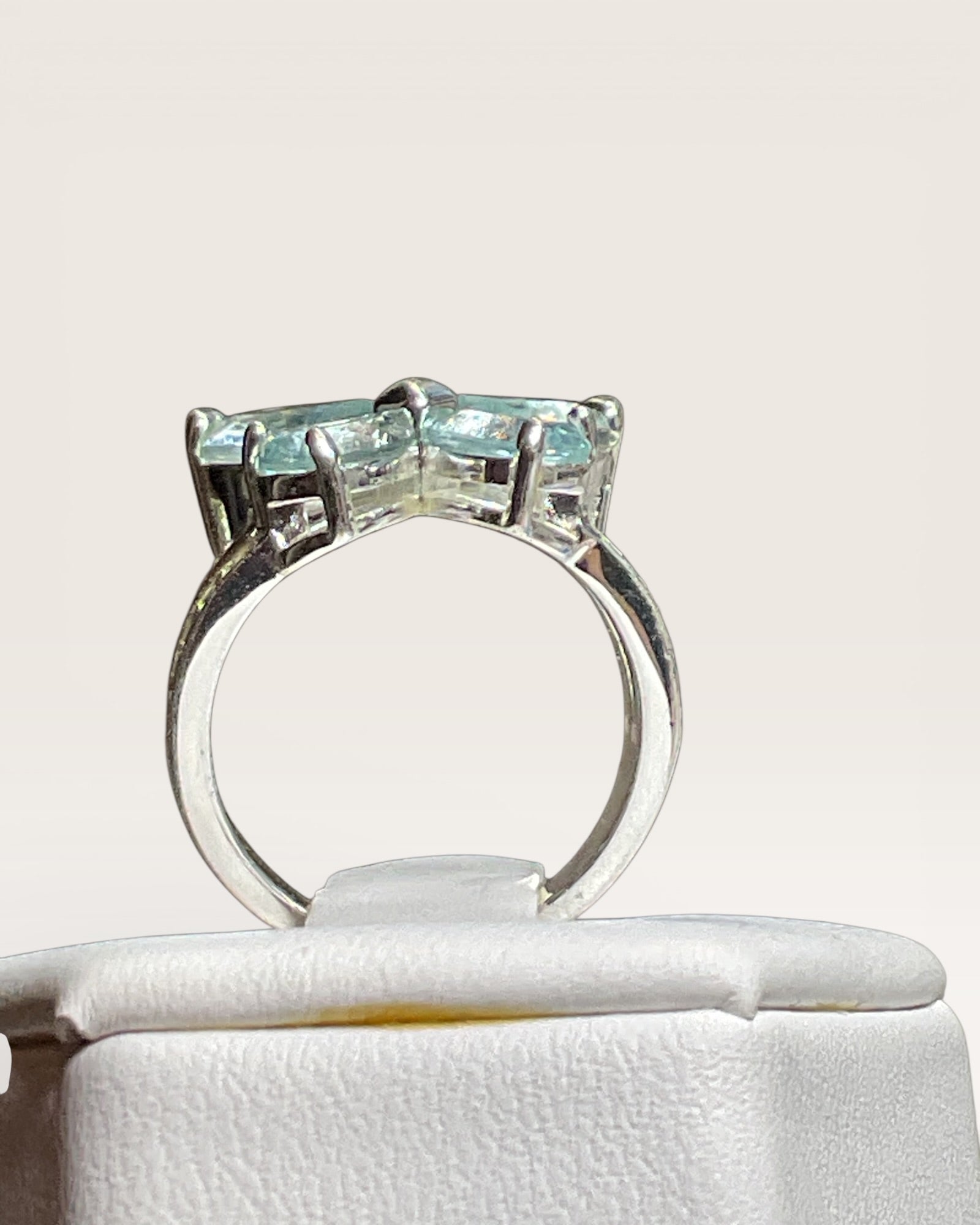 Blue Topaz Silver Plated Butterfly Ring - Estate Sale (Great Condition)