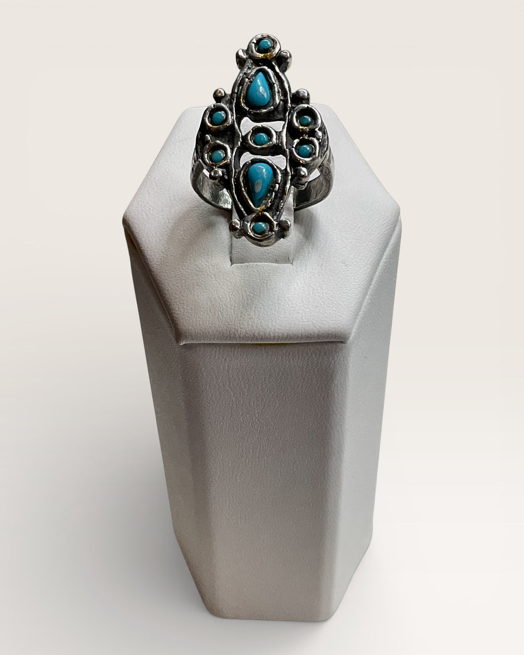Zuni Turquoise Sterling Silver Ring  - Estate Sale (Great Condition)