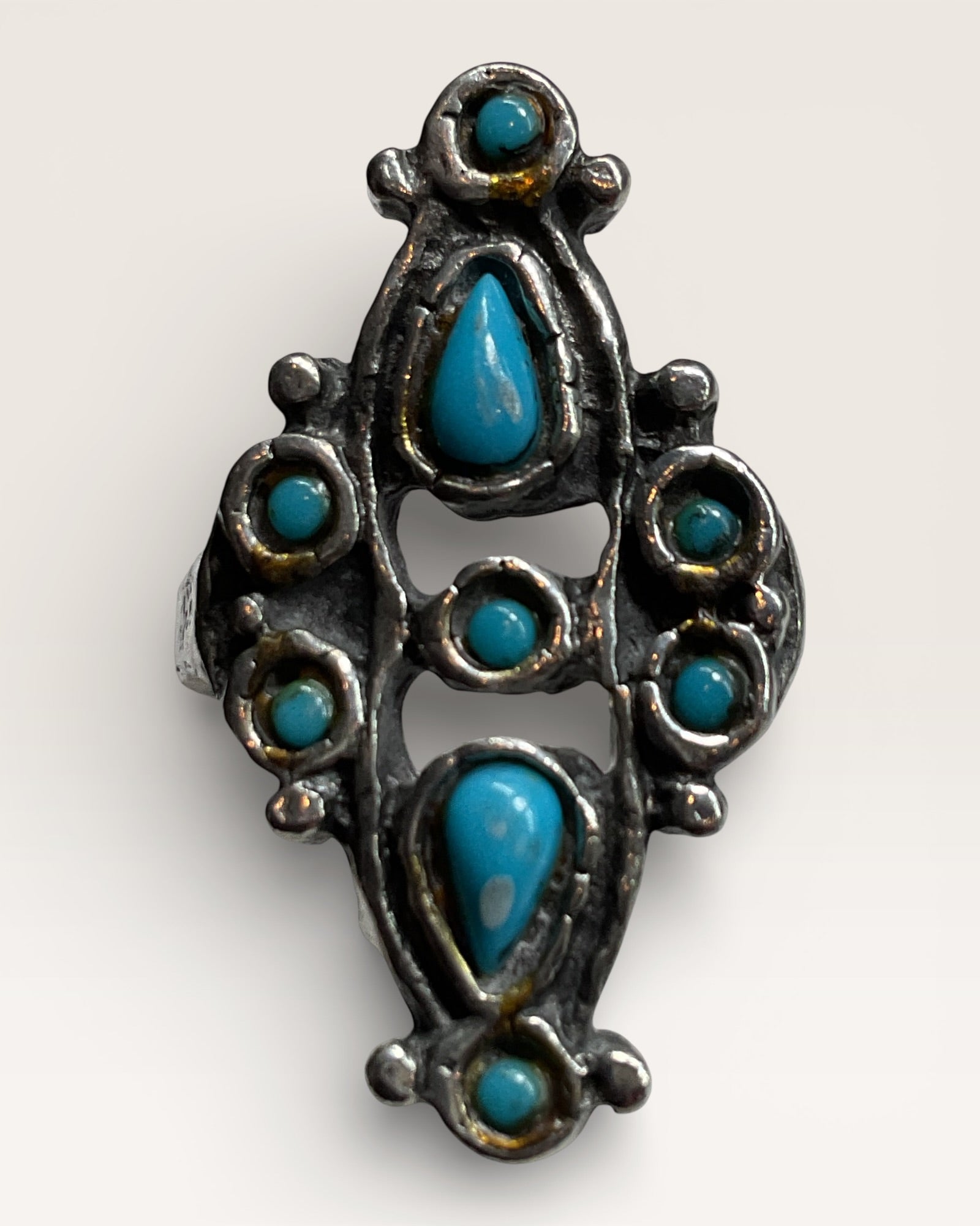 Zuni Turquoise Sterling Silver Ring  - Estate Sale (Great Condition)