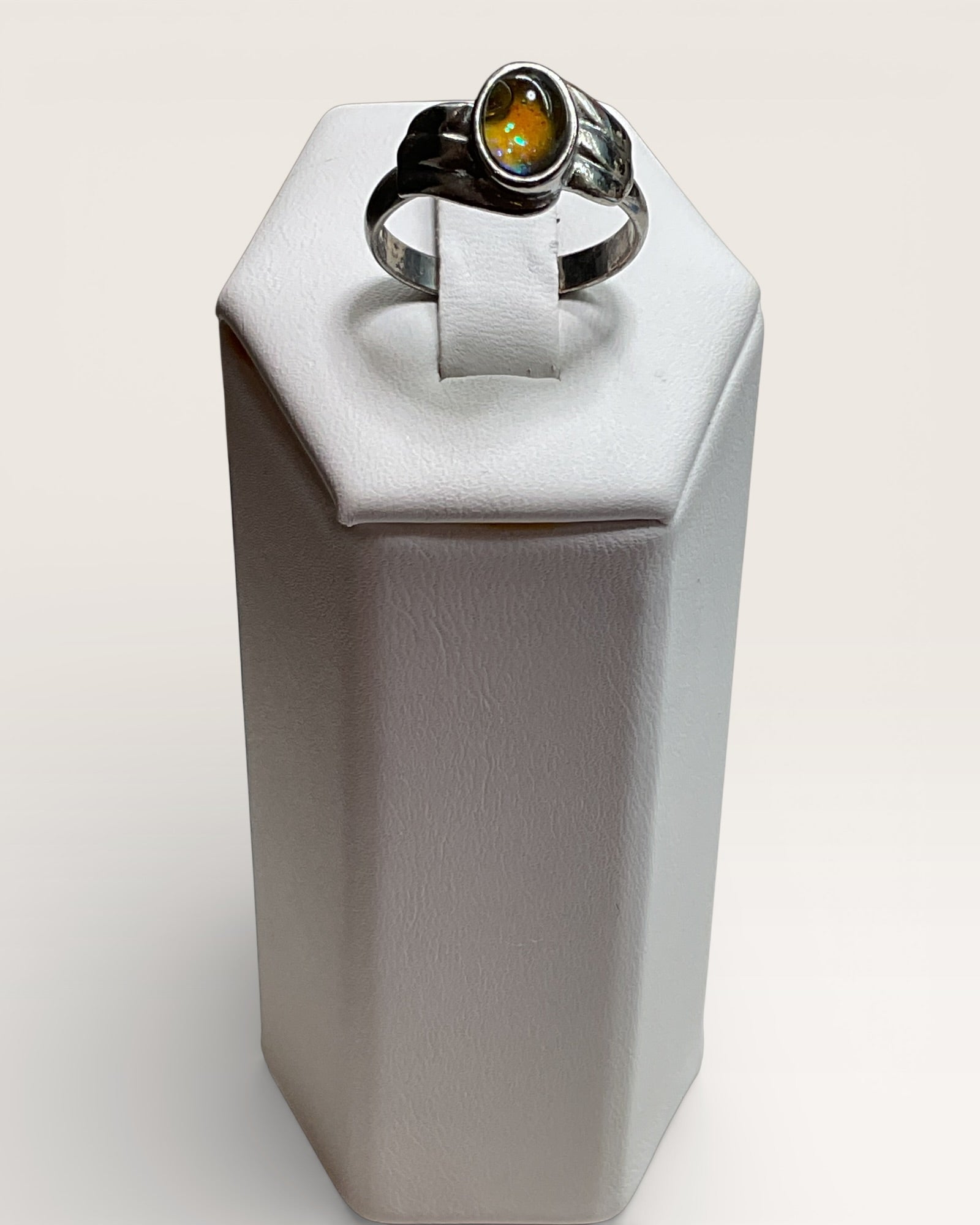 Ethiopian Opal Sterling Silver Ring - Estate Sale (Great Condition)