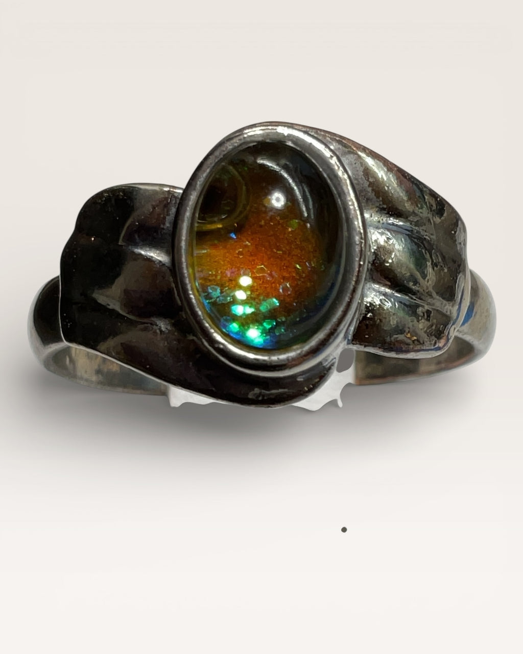 Ethiopian Opal Sterling Silver Ring - Estate Sale (Great Condition)