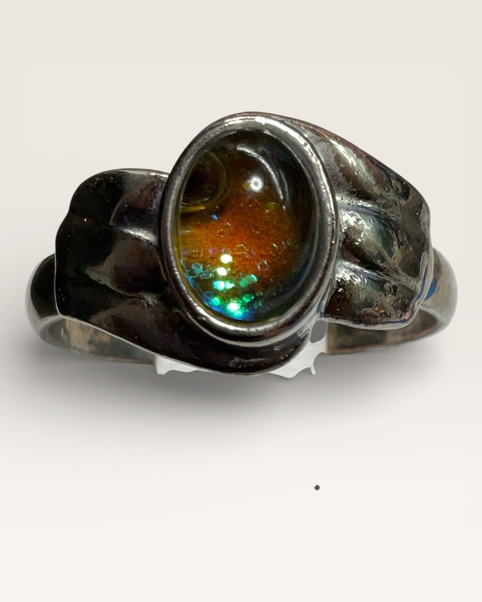 Ethiopian Opal Sterling Silver Ring - Estate Sale (Great Condition)