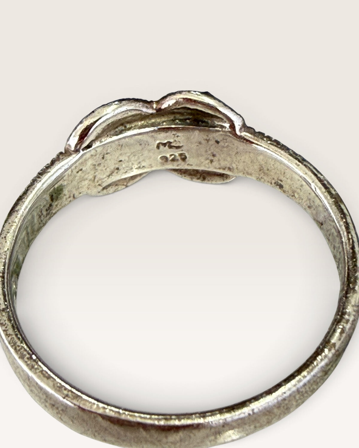 Sterling Silver Marcasite X Ring - Pre-Loved
