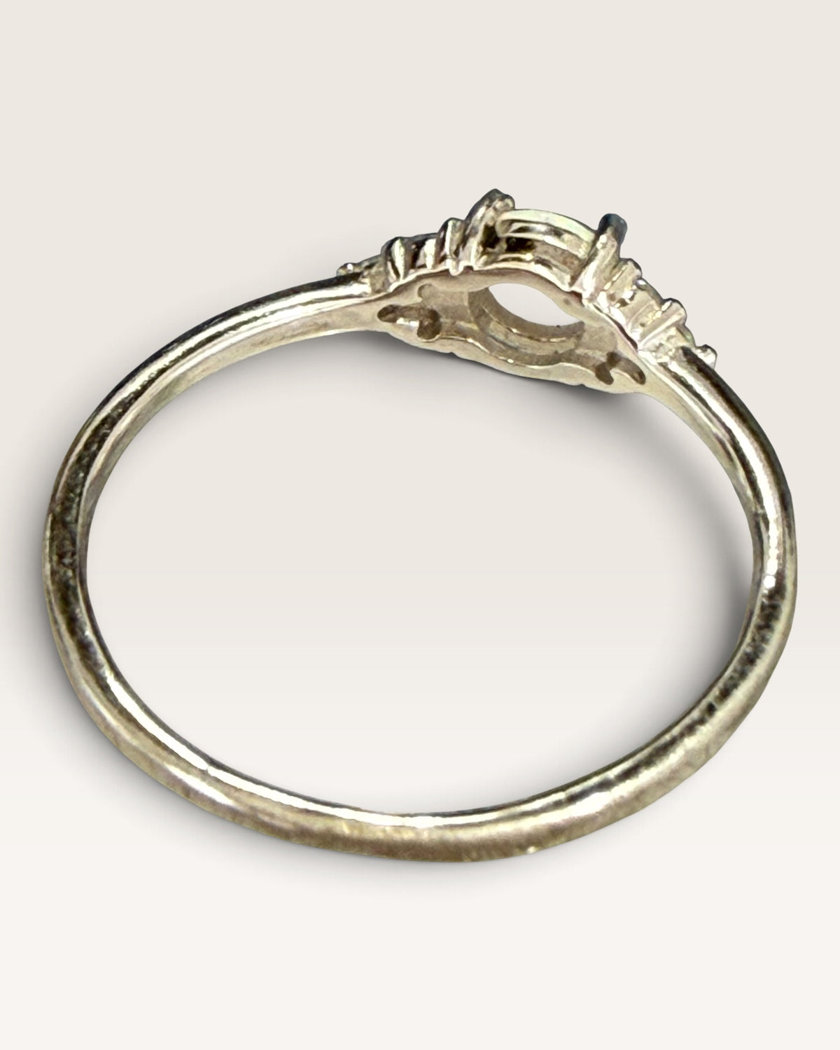 Sterling Silver Lab Opal Ring - Pre-Loved