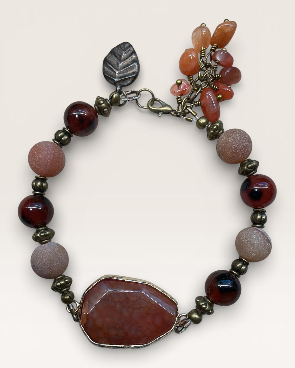 Carnelian and Agate Designer Bracelet