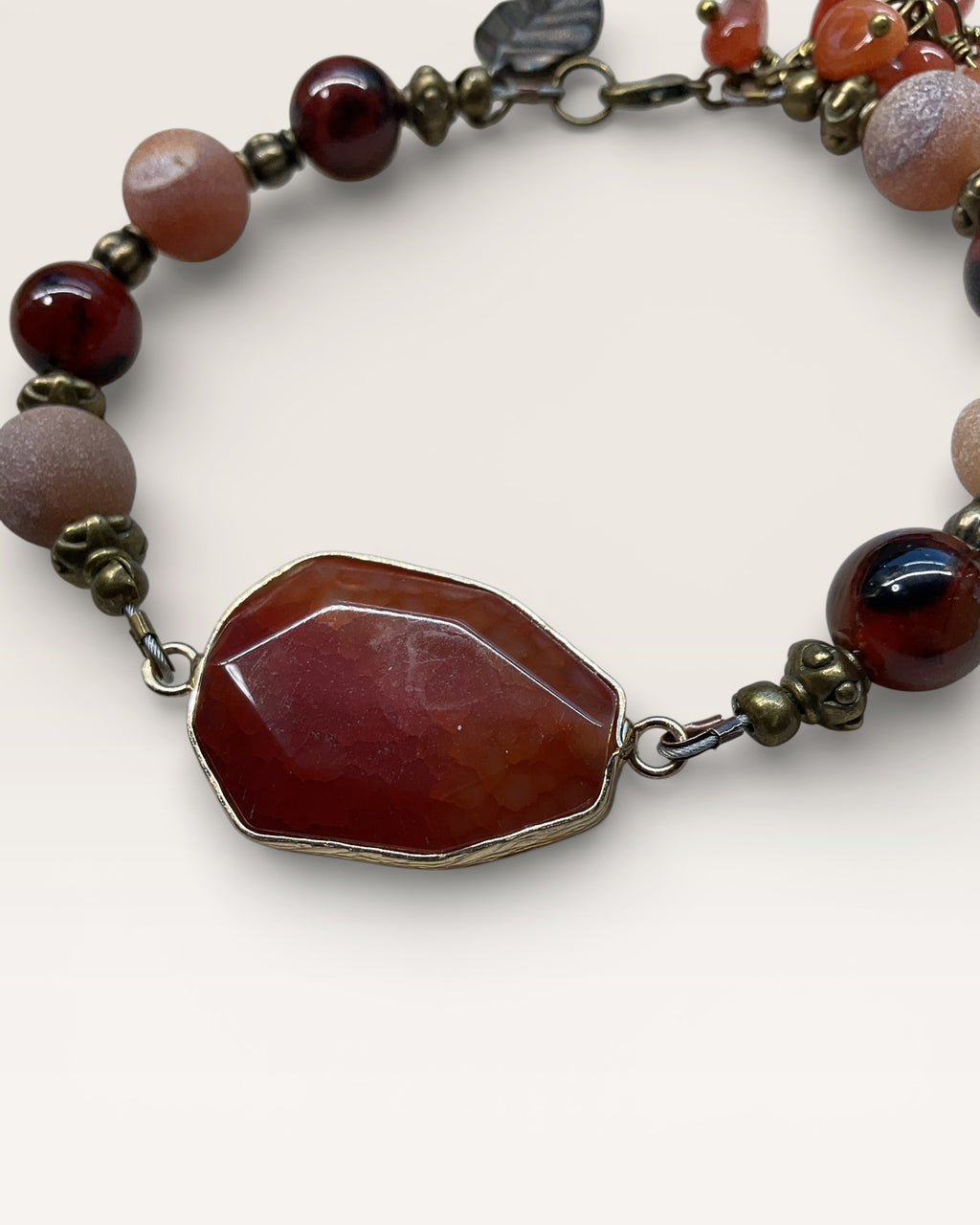 Carnelian and Agate Designer Bracelet