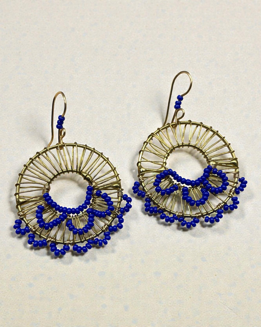 Royal Blue Seed Bead Designer Earrings