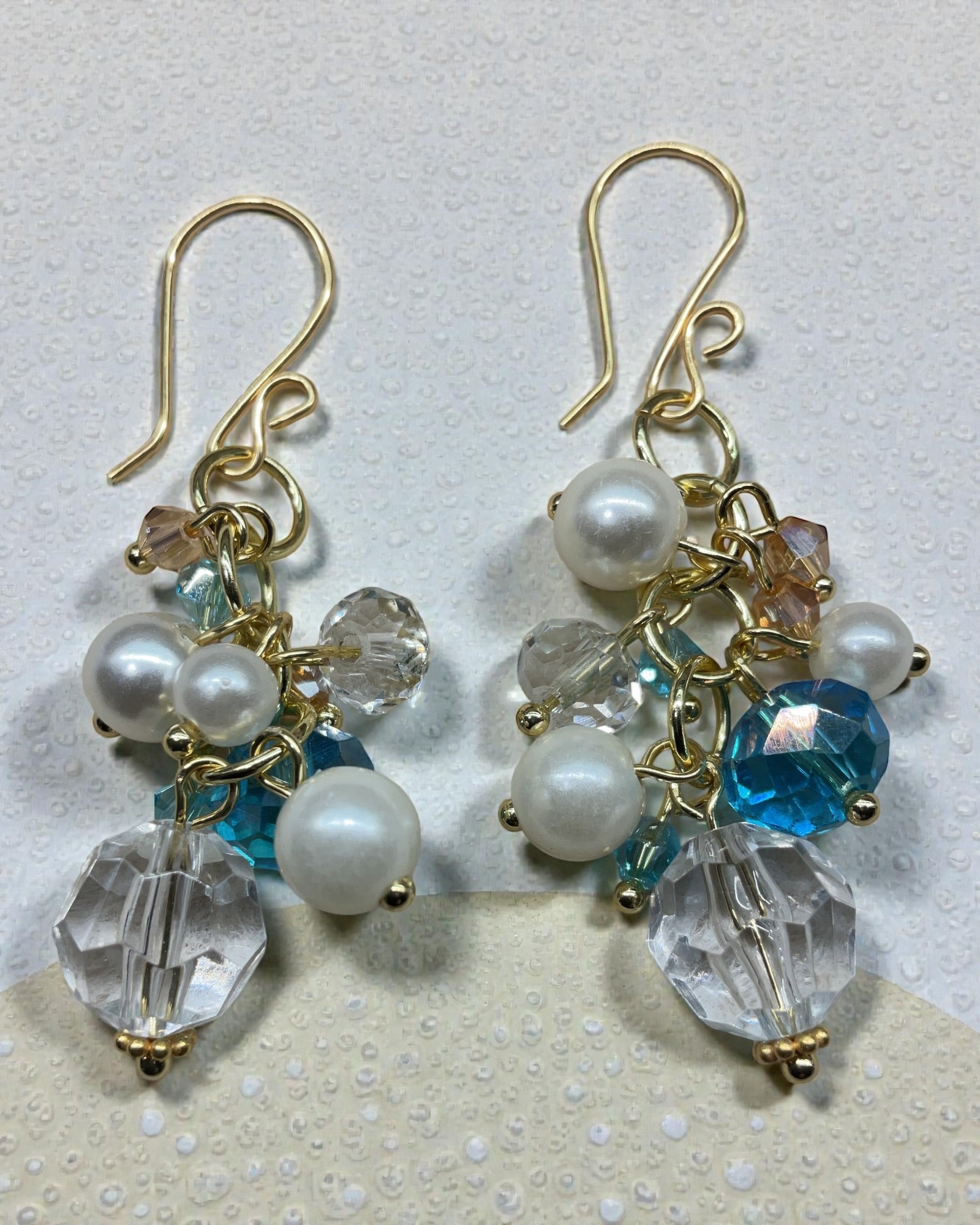 Faux Pearl and Crystal Designer Earrings