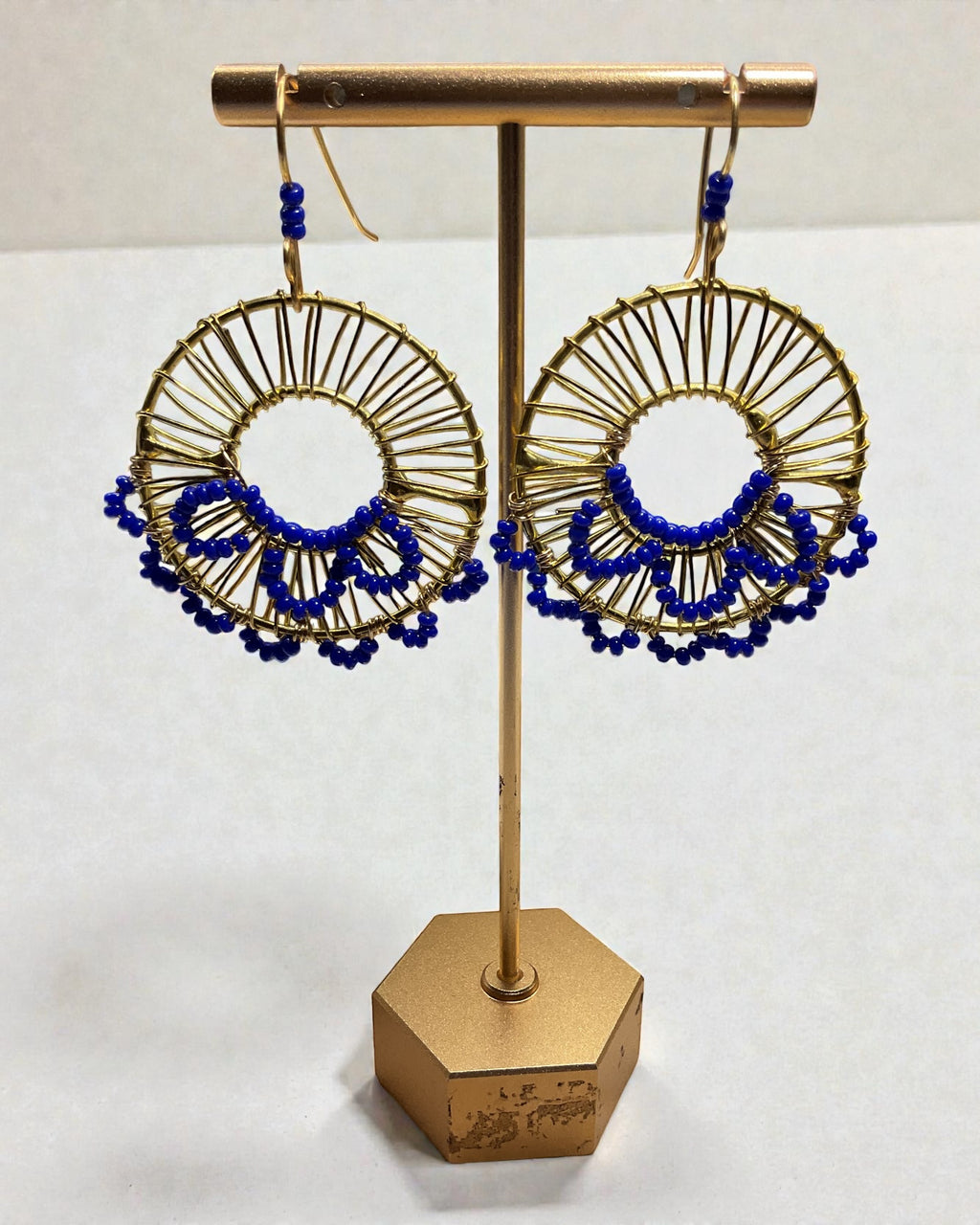 Royal Blue Seed Bead Designer Earrings