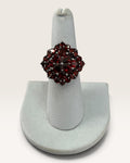 Sterling Silver Garnet Cluster Ring - Pre-Loved
