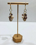Amethyst, Faux Pearl and Crystal Designer Earrings